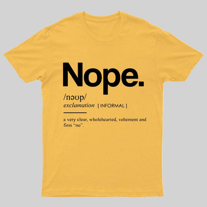 Nope Definition Geeky T-Shirt