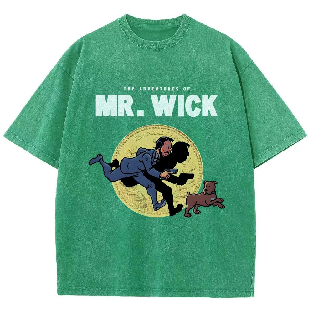 The Adventures of Mr. Wick Vintage Distressed T-shirt