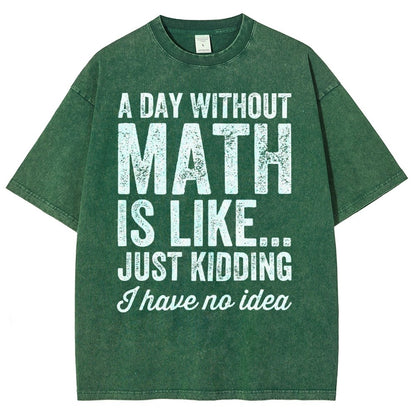 A Day Without Math Is Like Just Kidding I Have No Idea Vintage Distressed T-shirt