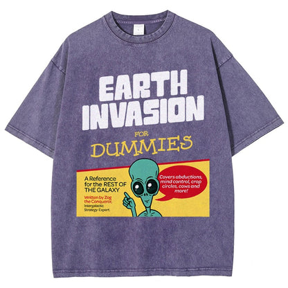 Earth Invasion for Dummies Vintage Distressed T-shirt