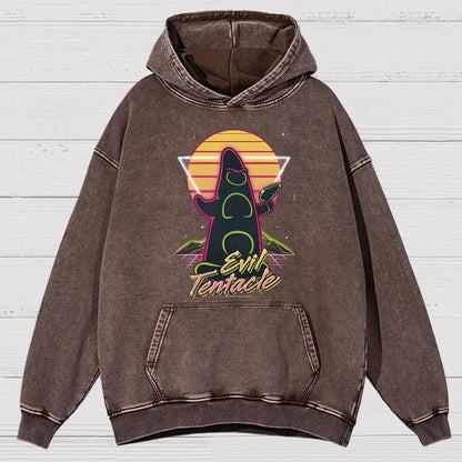 Retro Evil Tentacle Nerdy Vintage Distressed Hoodie