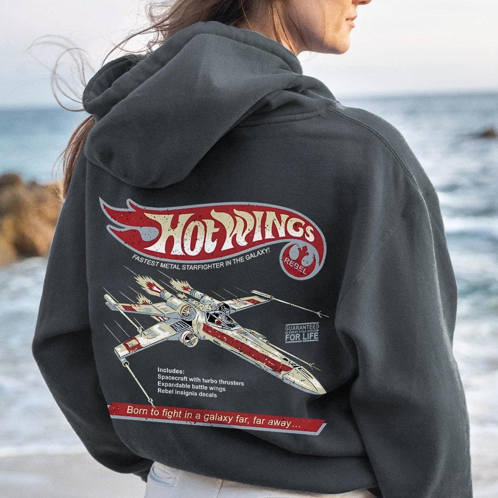 Hot Wings Rebel Printed Back Unisex Cotton Hoodie