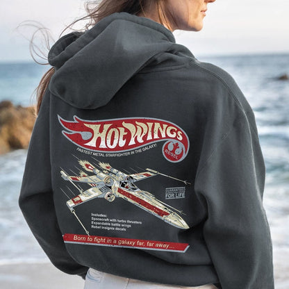 Hot Wings Rebel Printed Back Unisex Cotton Hoodie