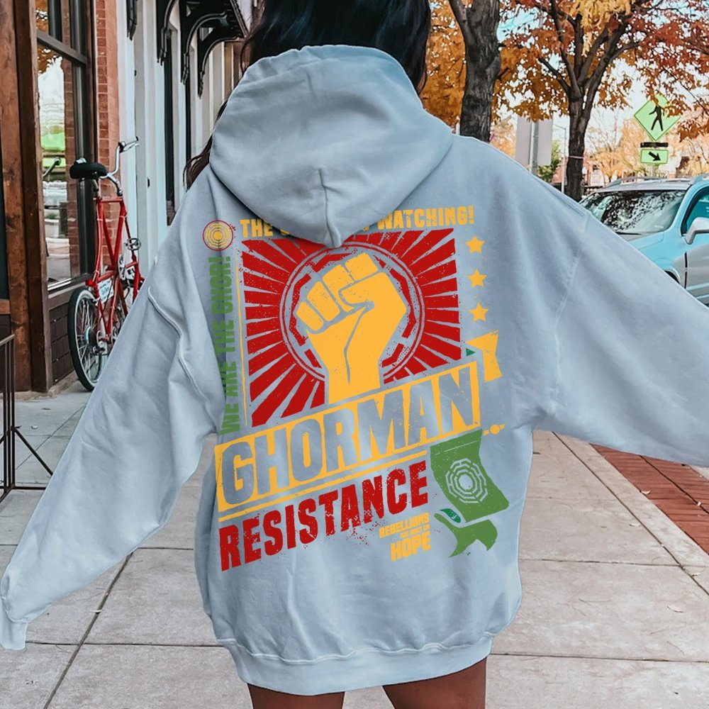 Galactic Resistance Printed Back Cotton Hoodie