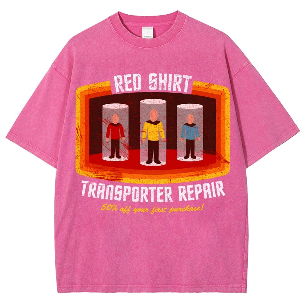 Red Shirt Spacecraft Repair Vintage Distressed T-shirt