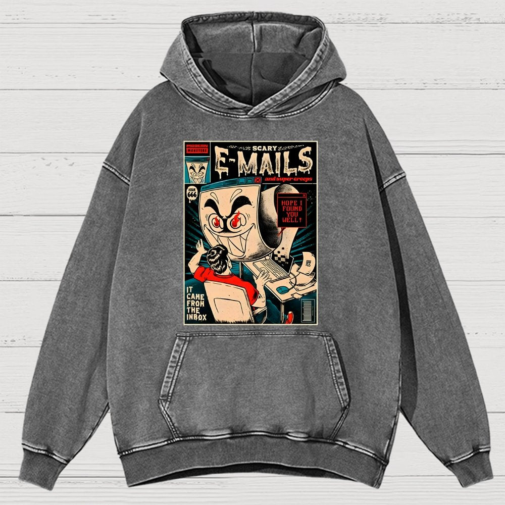 Scary E-Mails Vintage Distressed Hoodie