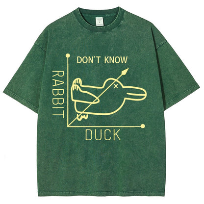 Rabbit or Duck - Don't know - Math Graph Vintage Distressed T-shirt