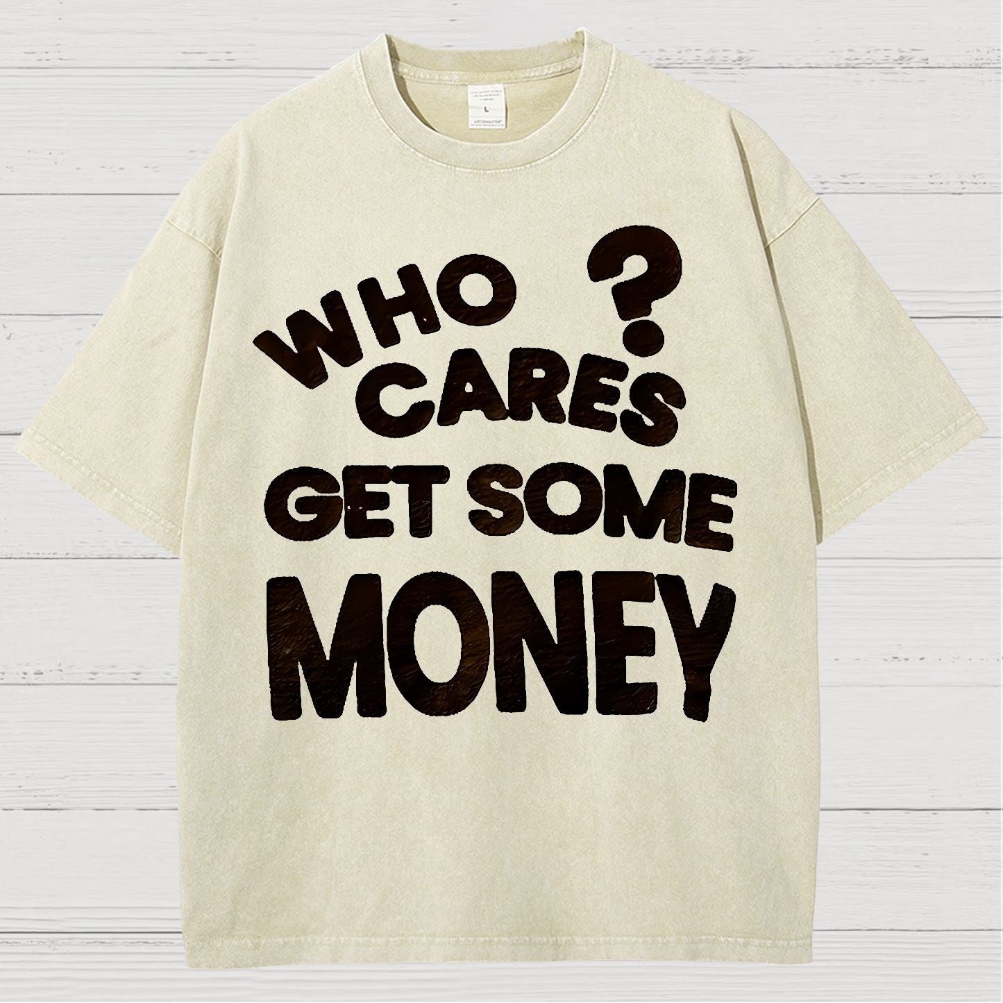 Chasing Money Graphic Print Vintage Distressed T-shirt