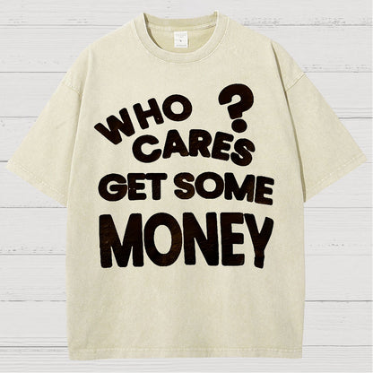 Chasing Money Graphic Print Vintage Distressed T-shirt