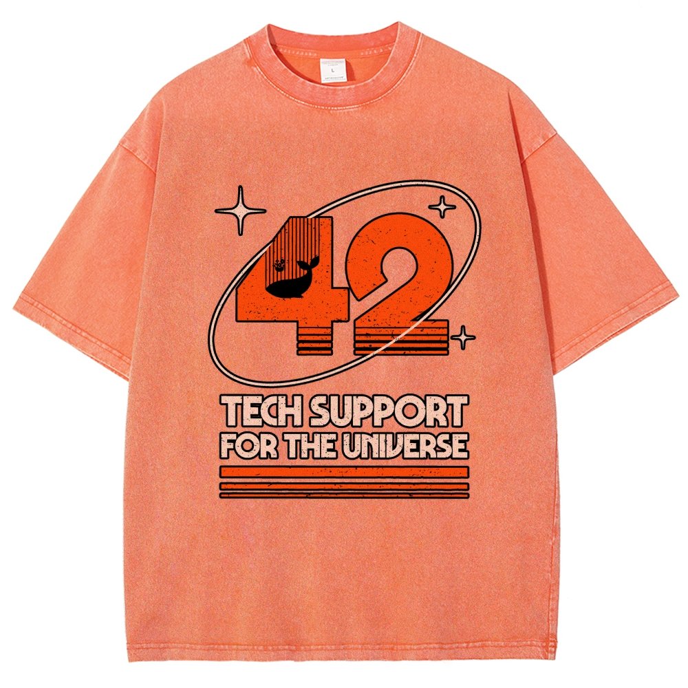 42 - Tech Support For The Universe Vintage Distressed T-shirt