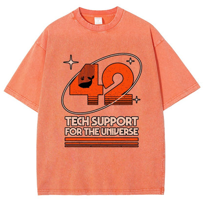 42 - Tech Support For The Universe Vintage Distressed T-shirt