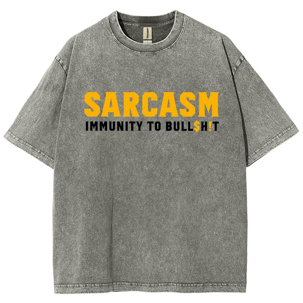 Sarcasm Immunity To Bull$H!T Vintage Distressed T-shirt