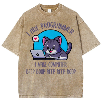 I Are Programmer I Make Computer Beep Vintage Distressed T-shirt