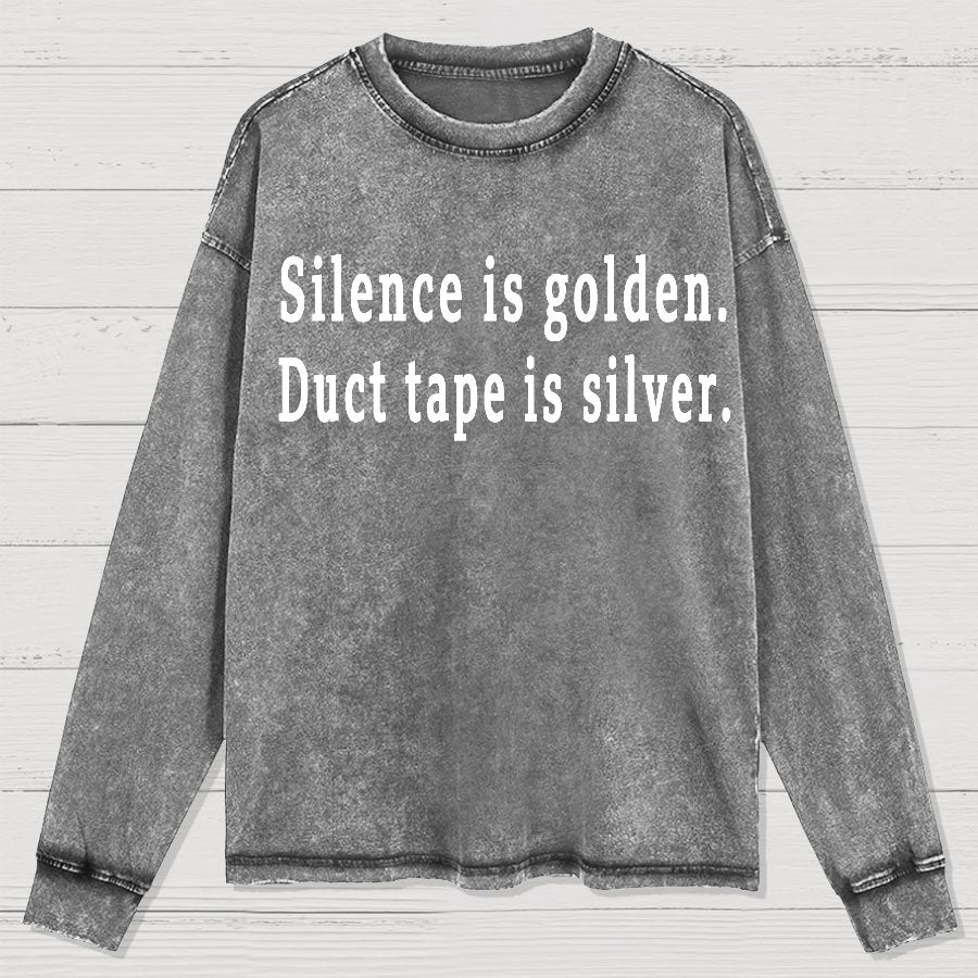 Silence and Duct Tape Geek Washed Long Sleeve Tee