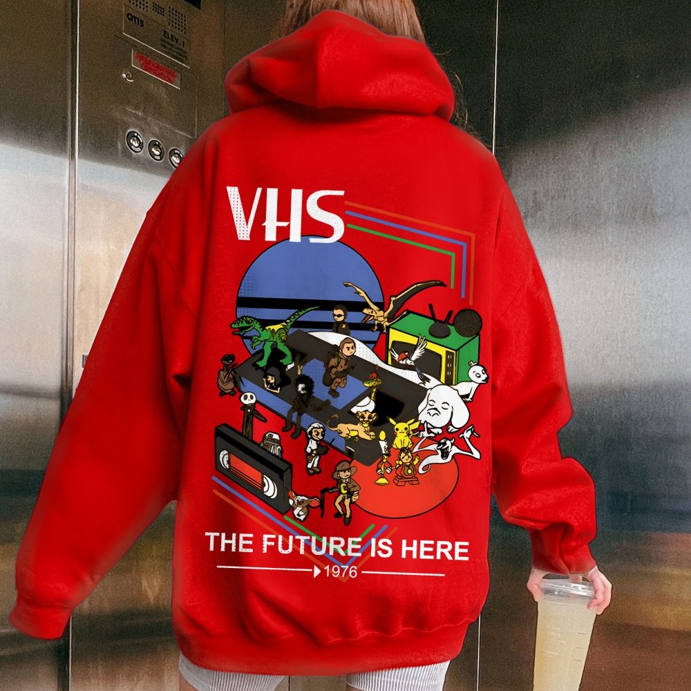 The Future Is Here Printed Back Unisex Cotton Hoodie