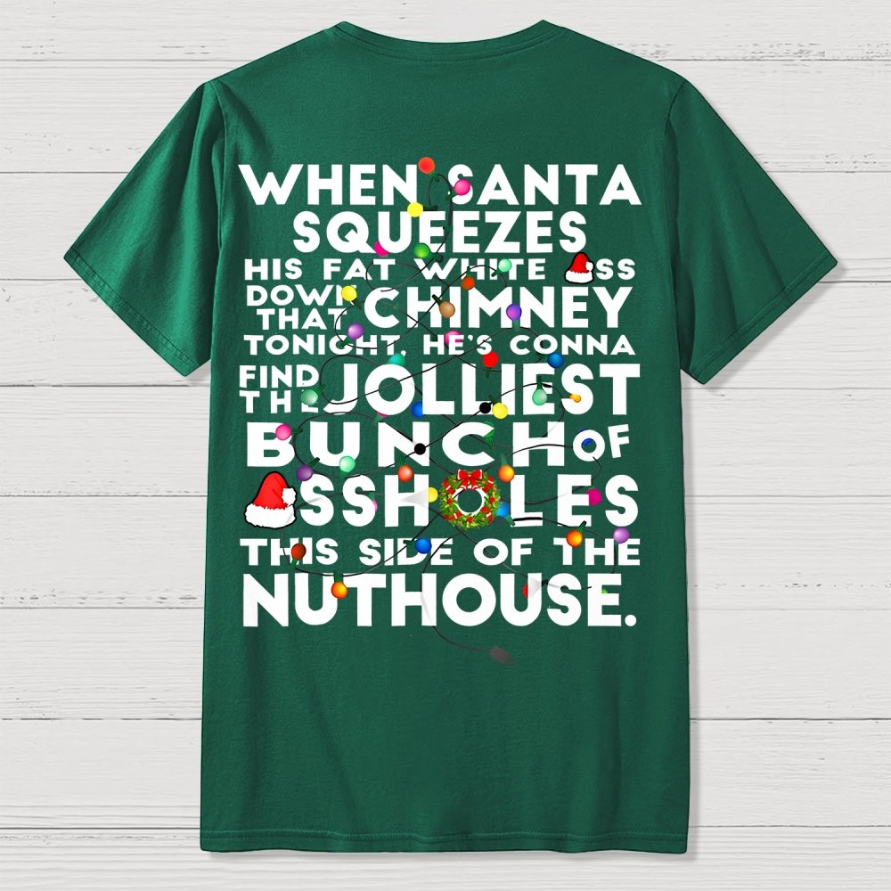 Christmas Vacation Jolliest Bunch Front And Back Printing Geek T-Shirt
