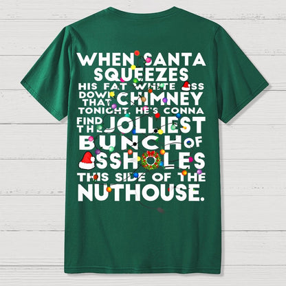 Christmas Vacation Jolliest Bunch Front And Back Printing Geek T-Shirt