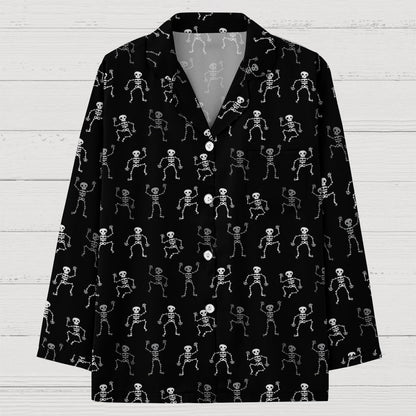 Electroshock Skull Geek Long Sleeve Pajama Set