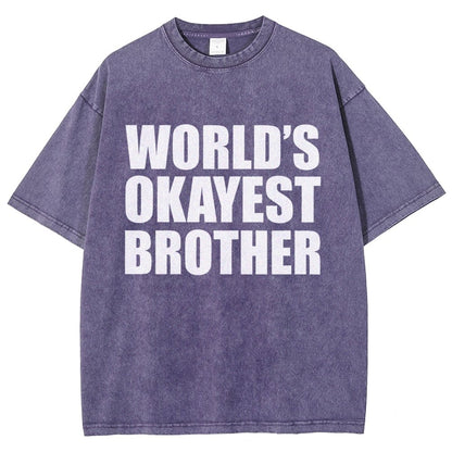 World's Okayest Brother Vintage Distressed T-shirt