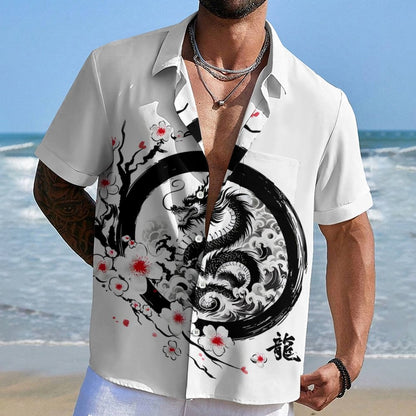 Enso Dragon Geek Hawaiian Shirt