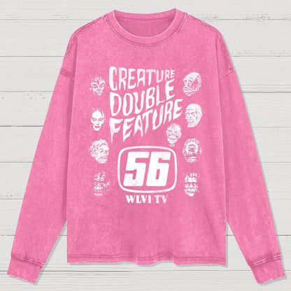 Creature Double Feature Classic Monsters Washed Long Sleeve Tee