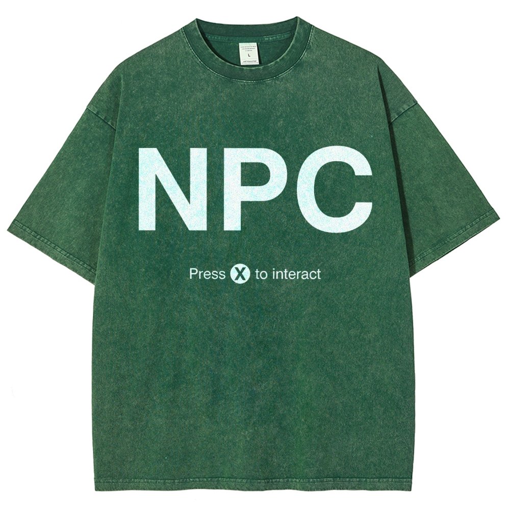 NPC Press X to Interact Vintage Distressed T-shirt