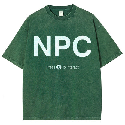 NPC Press X to Interact Vintage Distressed T-shirt