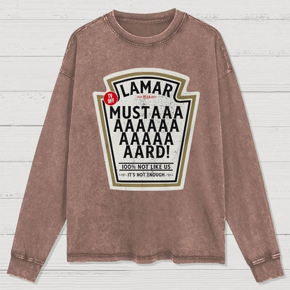 Lamar Mustard TV Off Essential Washed Long Sleeve Tee