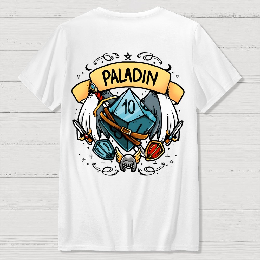 Paladin Dice Front And Back Printing Geek T-Shirt