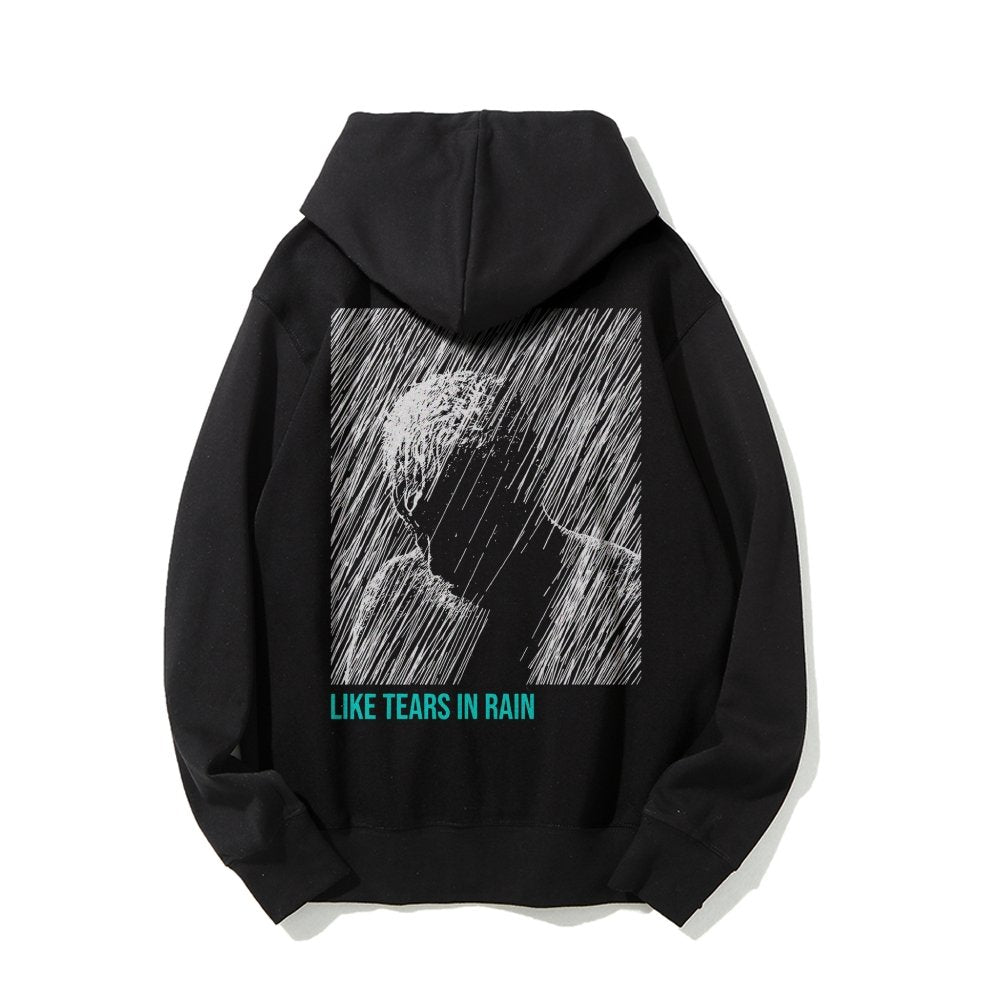 Like Tears In Rain Geek Printed Back Cotton Hoodie