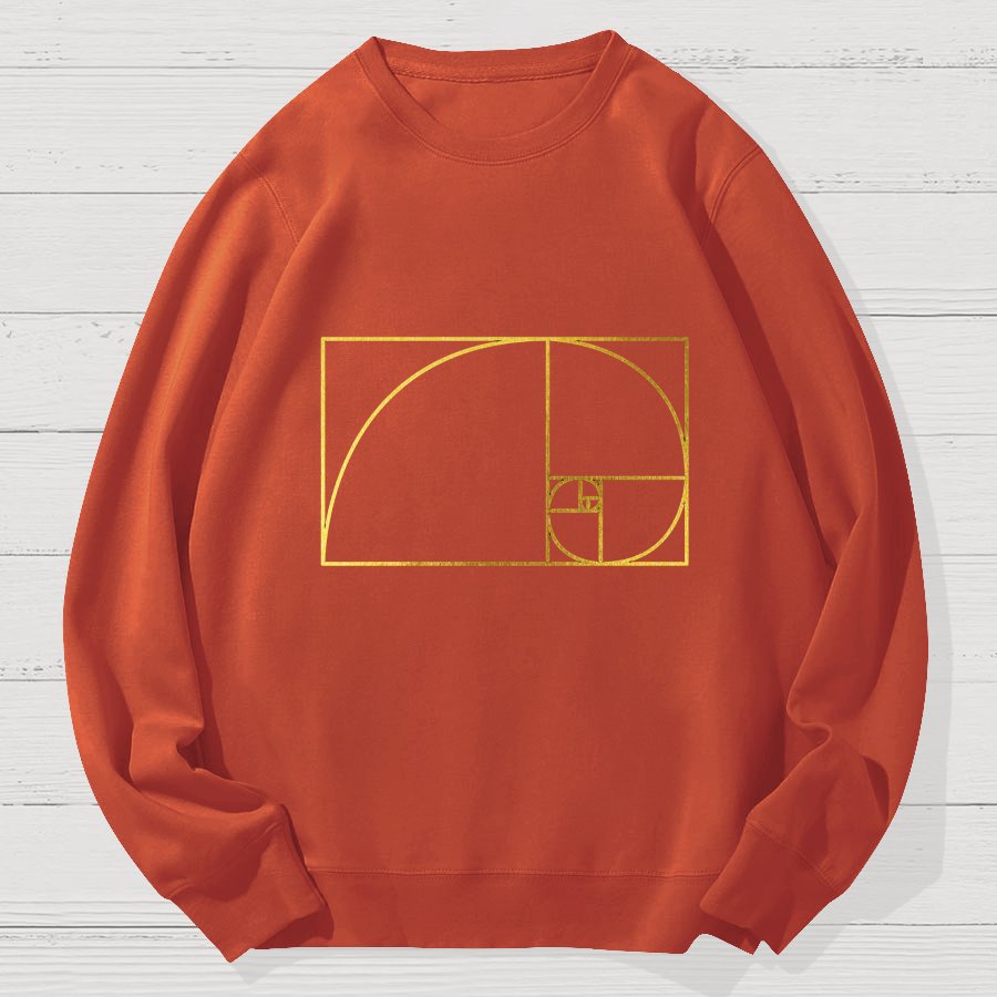 Distressed Fibonacci Spiral Geek Cotton Sweatshirt