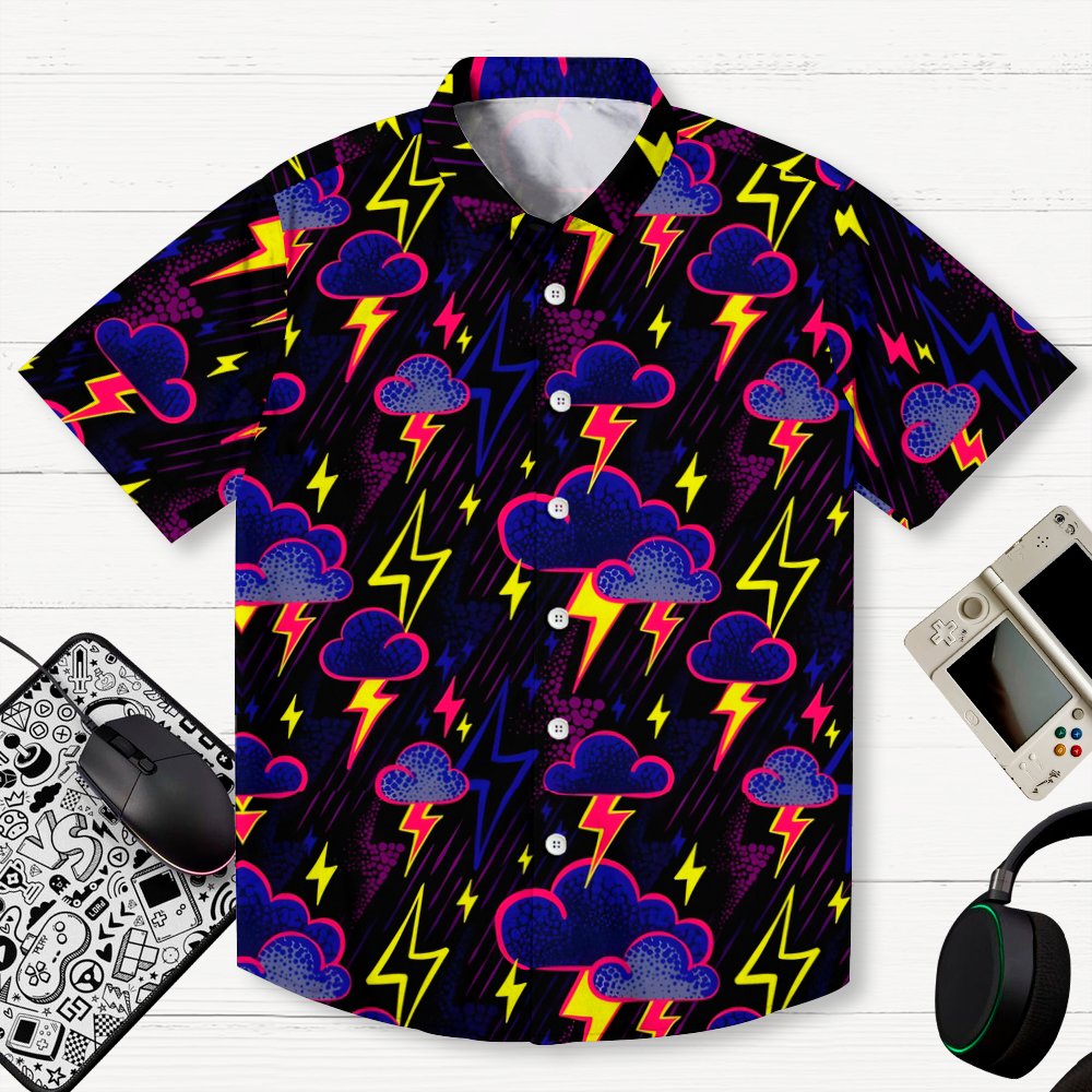 Lightning Art Illustration Print Geeky Shirt