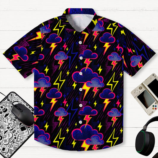 Lightning Art Illustration Print Geeky Shirt