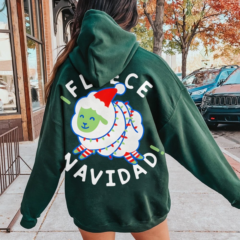 iFleece Navidad! Printed Back Cotton Hoodie