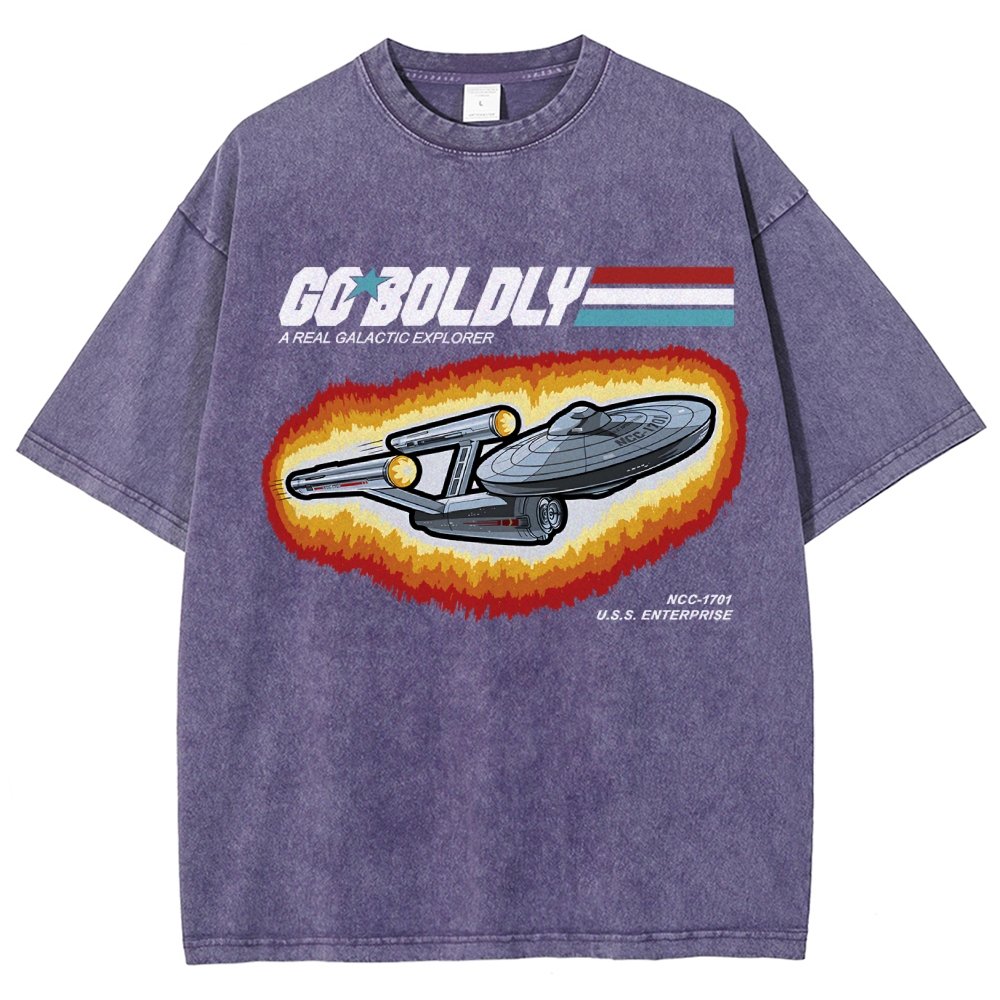 Go Boldly - A Real Cosmic Explorer Vintage Distressed T-shirt