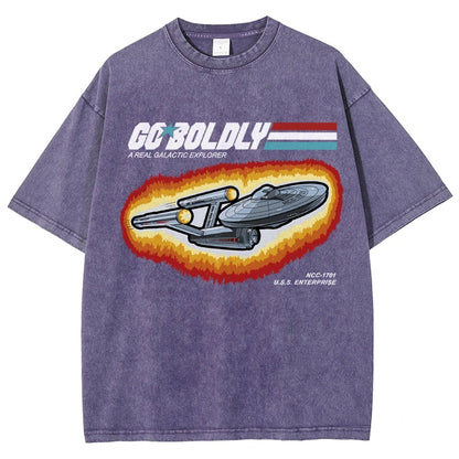 Go Boldly - A Real Cosmic Explorer Vintage Distressed T-shirt