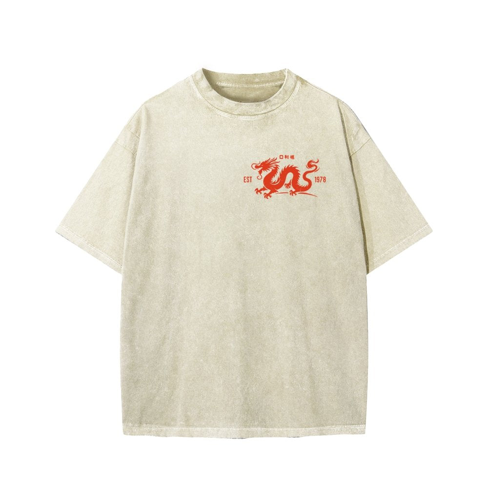 Lee Ho Fooks Front And Back Printing Washed T-shirt
