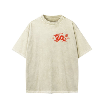 Lee Ho Fooks Front And Back Printing Washed T-shirt