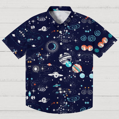 Universe Space Planet Print Geek Hawaiian Shirt