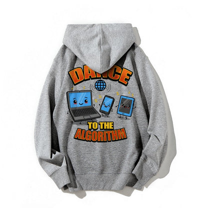 Dance To The Algorithm Funny Printed Back Unisex Cotton Hoodie