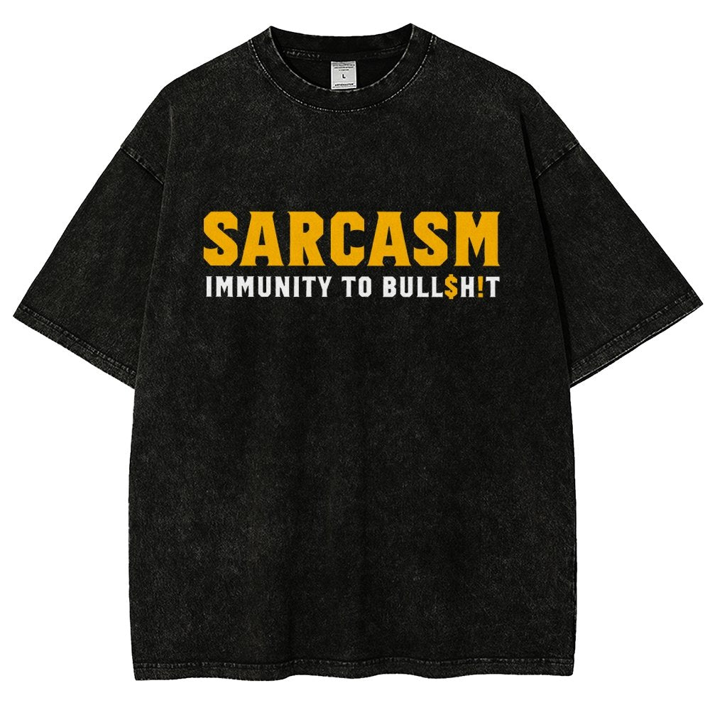 Sarcasm Immunity To Bull$H!T Vintage Distressed T-shirt