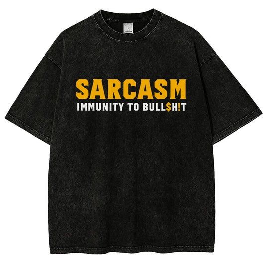 Sarcasm Immunity To Bull$H!T Vintage Distressed T-shirt