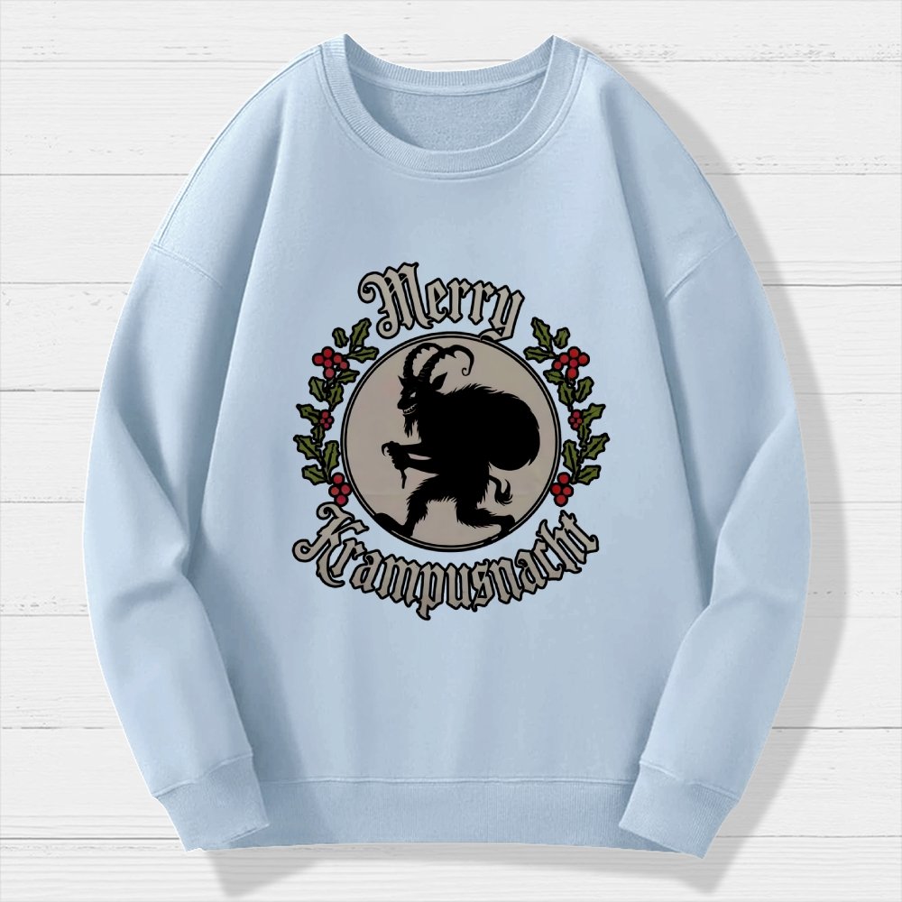 Merry Christmas  Krampus Night Geek Cotton Sweatshirt
