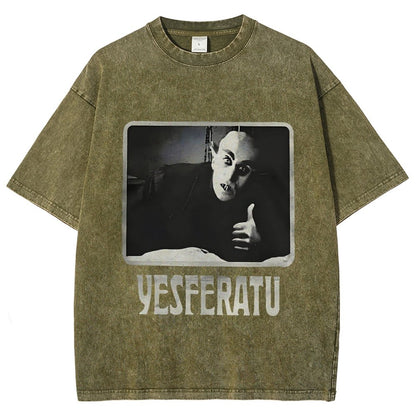 Yesferatu Funny Horror Retro Vintage Distressed T-shirt