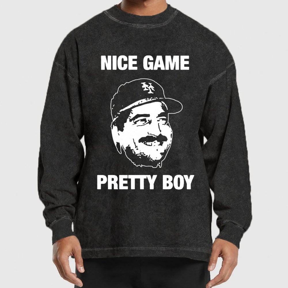 NICE GAME PRETTY BOY Washed Long Sleeve Tee