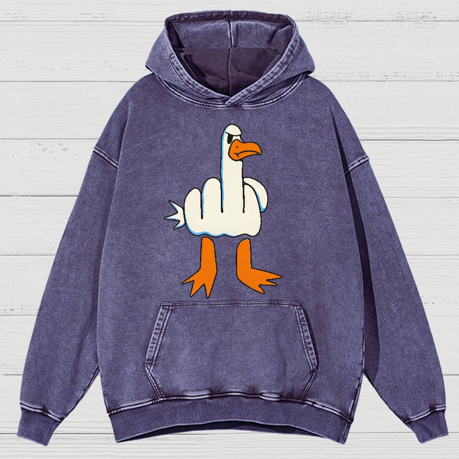 Rude Seagull Design Funny Vintage Distressed Hoodie