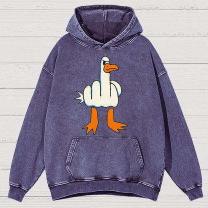 Rude Seagull Design Funny Vintage Distressed Hoodie
