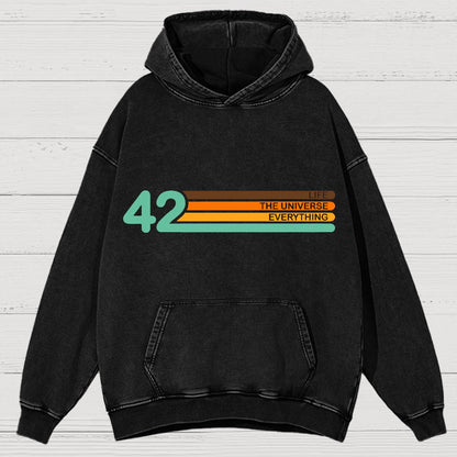 42  Life The Universe And Everything Vintage Distressed Hoodie