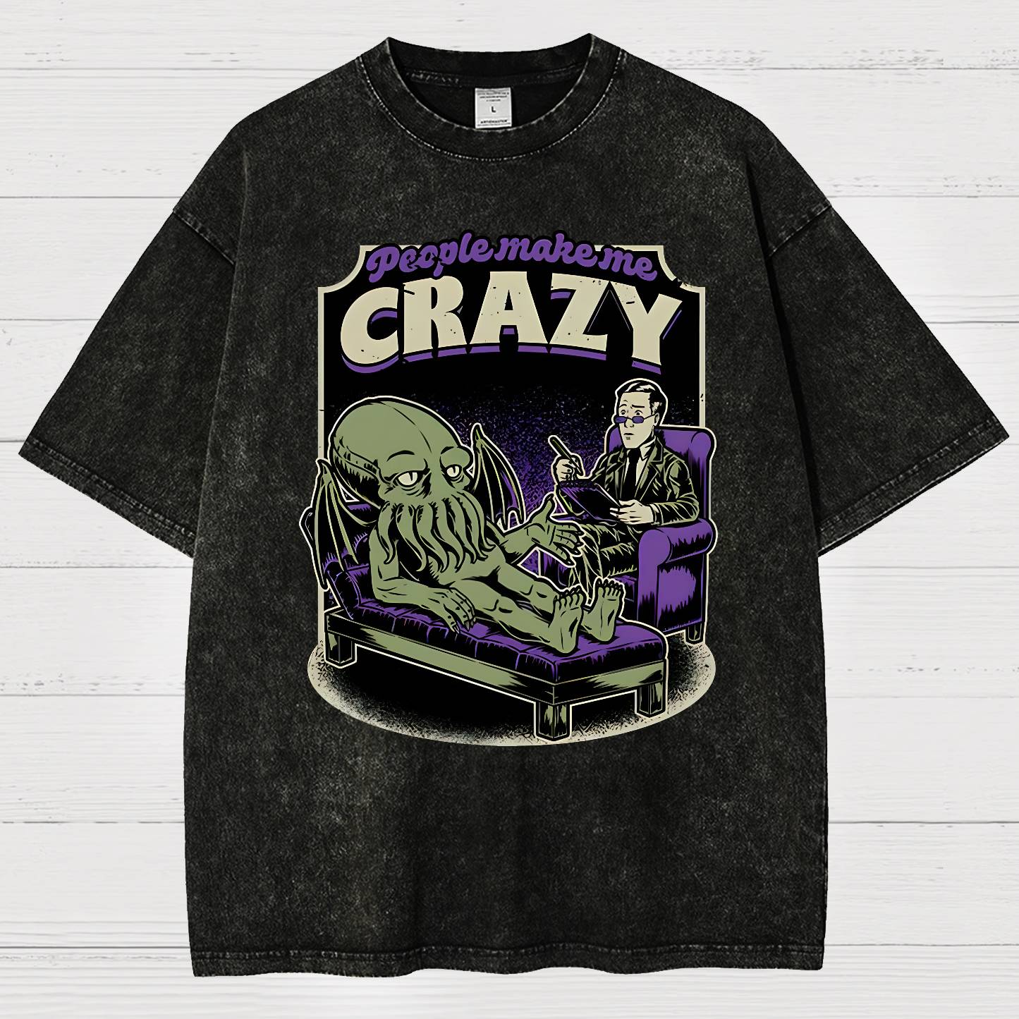 Lovecraft Cthulhu Therapy Vintage Distressed T-shirt