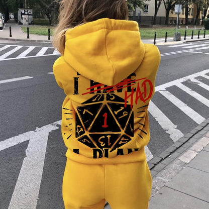 I Had A Plan Nerdy Printed Back Cotton Hoodie